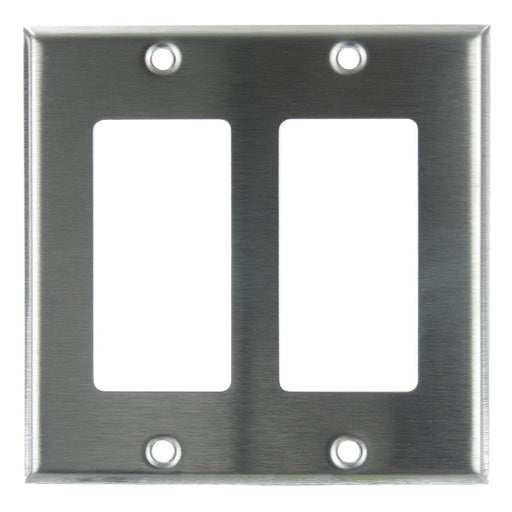 Sunlite E302/S 2-Gang Decorative Switch And Receptacle Plate Steel (50718-SU)