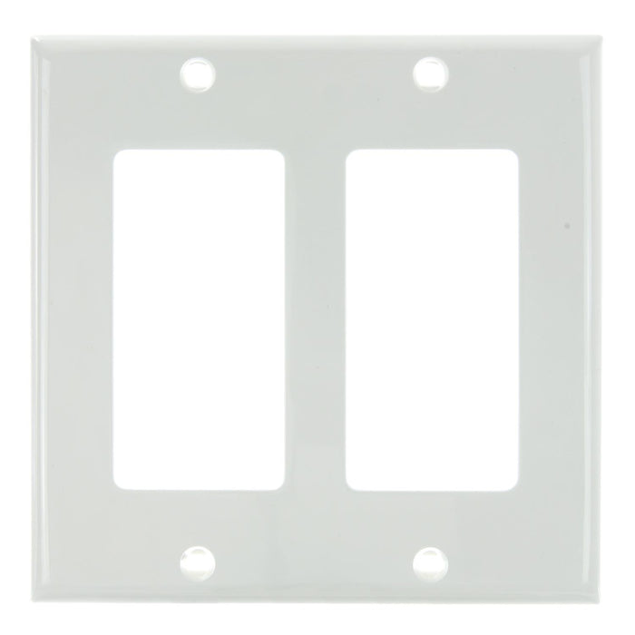 Sunlite E302/W 2-Gang Decorative Switch And Receptacle Plate White (50727-SU)