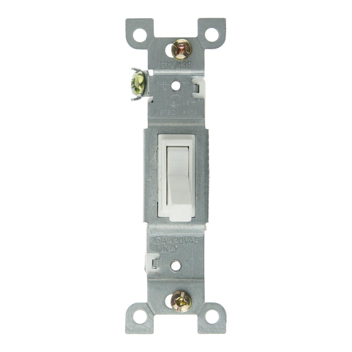 Sunlite E505 On/Off Grounded Toggle Switch White (08100-SU)