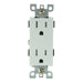 Sunlite E559 Decorative Duplex Receptacles Tamper-Resistant 15 Amp Grounded Modern Design White (08159-SU)