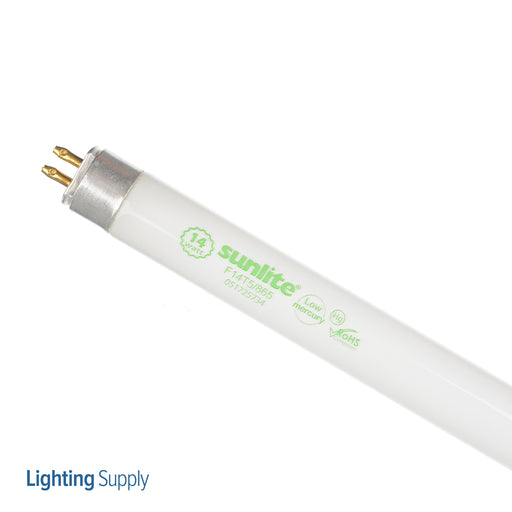 Sunlite F14T5/865 2 Foot Fluorescent 6500K 14W 1200Lm Tubular T5 Mini Bi-Pin G5 Non-Dimmable (30314-SU)