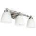 Sunlite FIX/SM/Bath/3 Light/E26 Base /Brushed Nickel/White Bathroom Vanity Fixture (45059-SU)