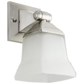 Sunlite FIX/Square/Bath/1 Light/E26 Base /Brushed Nickel/Frosted Bathroom Vanity Fixture (46061-SU)