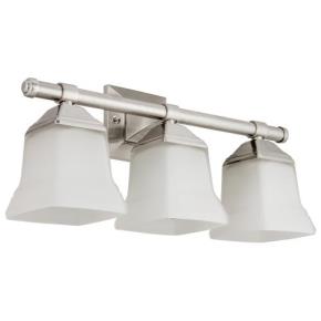 Sunlite FIX/Square/Bath/3 Light/E26 Base /Brushed Nickel/Frosted Bathroom Vanity Fixture (46063-SU)