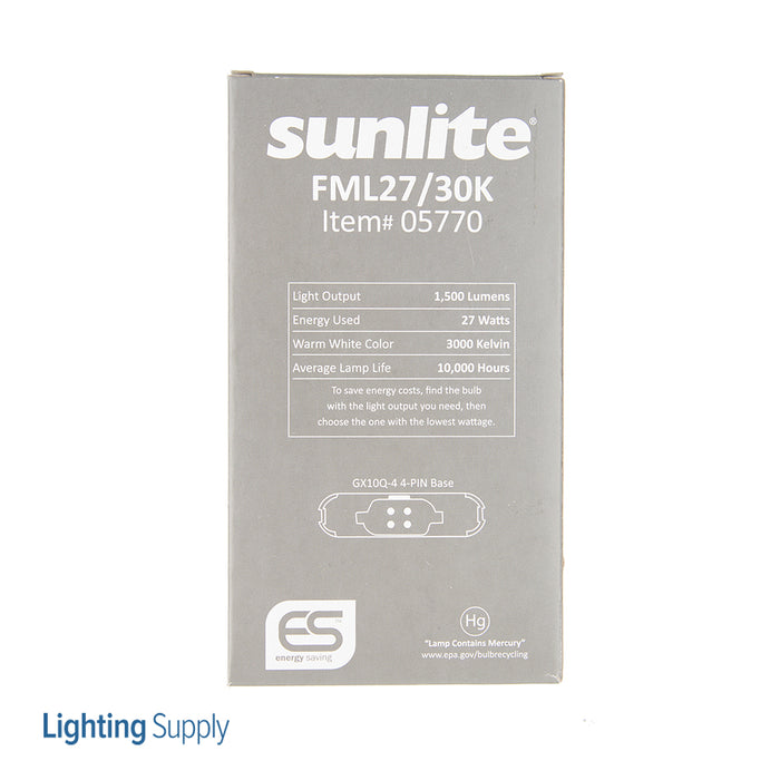 Sunlite FML27/30K/CD1 Compact Fluorescent 3000K 27W 1500Lm FML 4-Pin (GX10Q-4) Plug-In Non-Dimmable (05770-SU)