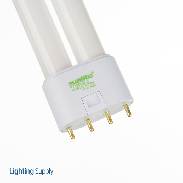 Sunlite FT18DL/830 Compact Fluorescent 3000K 18W 1200Lm FT 4-Pin 2G11 Plug-In Non-Dimmable (02165-SU)