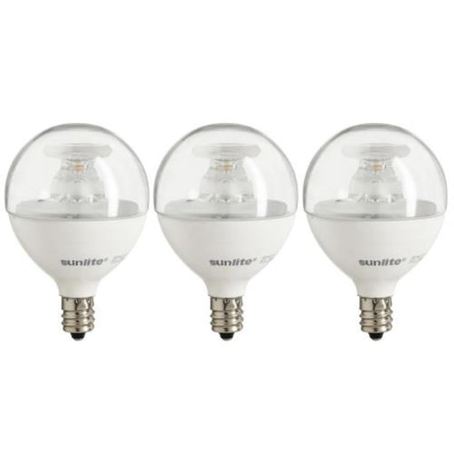 Sunlite G16.5/LED/5W/D/E12/CL/ES/27K/3PK LED 5W 350Lm 2700K G16.5 Lamp Candelabra Base 3-Pack (40293-SU)