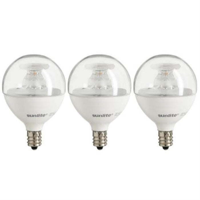 Sunlite G16.5/LED/5W/D/E12/CL/ES/27K/3PK LED 5W 350Lm 2700K G16.5 Lamp Candelabra Base 3-Pack (40293-SU)