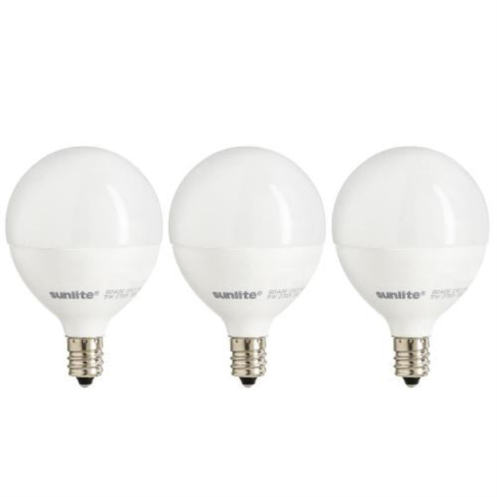 Sunlite G16.5/LED/5W/D/E12/FR/ES/27K/3PK LED 5W 350Lm 2700K G16.5 Lamp Candelabra Base 3-Pack (40295-SU)