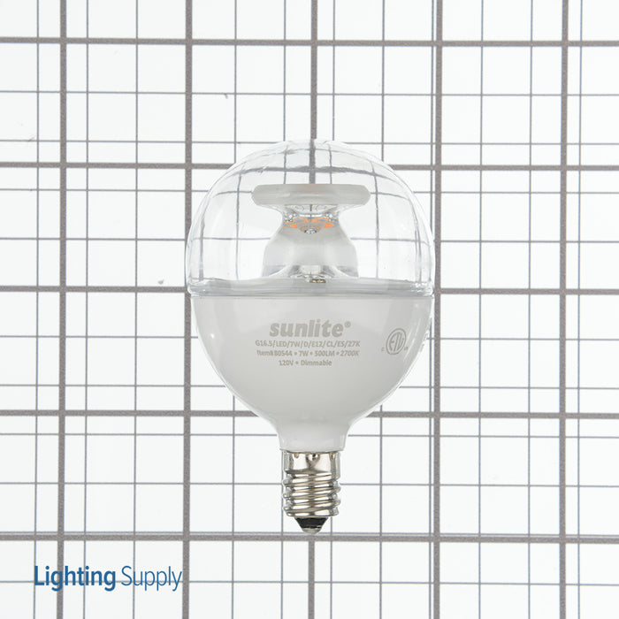 Sunlite G16.5/LED/7W/D/E12/CL/E/27K LED 7W 500Lm 2700K G16.5 Lamp Candelabra Base 3-Pack (40297-SU)