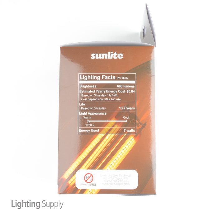 Sunlite G40/LED/AQ/SB/7W/CL/27K LED 2700K 120V 7W 600Lm Globe G40 Medium E26 Dimmable (80506-SU)