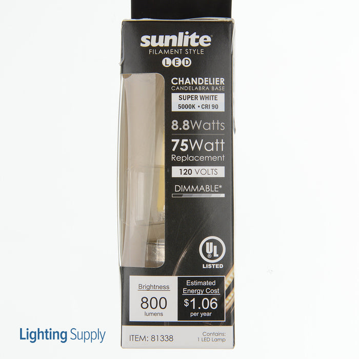 Sunlite LED B11 Bulb 8.8W 800Lm 5000K 120V E12 Base (81338-SU)