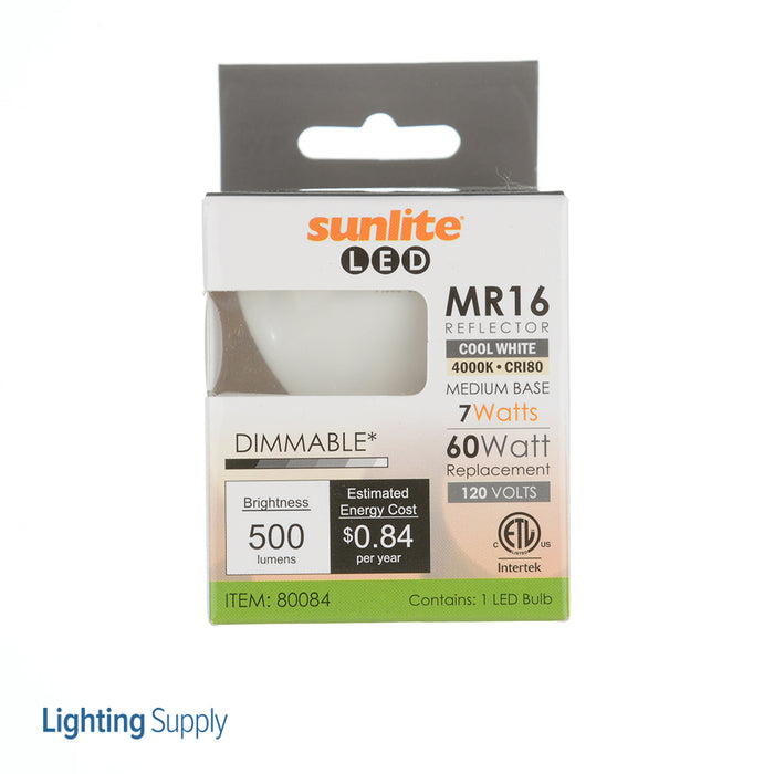 Sunlite LED MR16 Bulb 7W 500Lm 4000K 120V E26 Base (80084-SU)