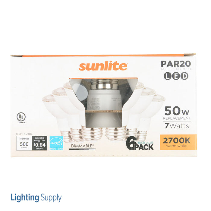 Sunlite LED PAR20 Bulb 6W 450Lm 2700K 120V E26 Base (40386-SU)