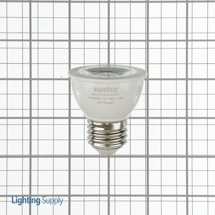 Sunlite MR16/LED/7W/MED/D/27K/6PK LED MR16 E26 Light Bulb 50-Watt Equivalent Dimmable Warm White 6 Pack (40983-SU)