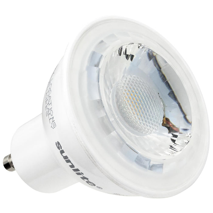 Sunlite PAR16/GU10/LED/7W/CRI90/D/E/30K LED 90 CRI MR16 Reflector Light Bulb 7W 50W Equivalent 120V 500Lm Dimmable Twist And Lock GU10 Base 3000K Warm White 6 Pack (82043-SU)