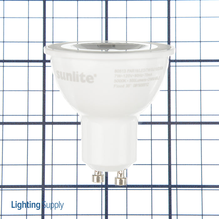 Sunlite PAR16/LED/7W/GU10/D/50K LED 5000K 120V 7 Watts 500 Lumens Parabolic Reflector PAR16 GU10 Twist And Lock Dimmable (80513-SU)