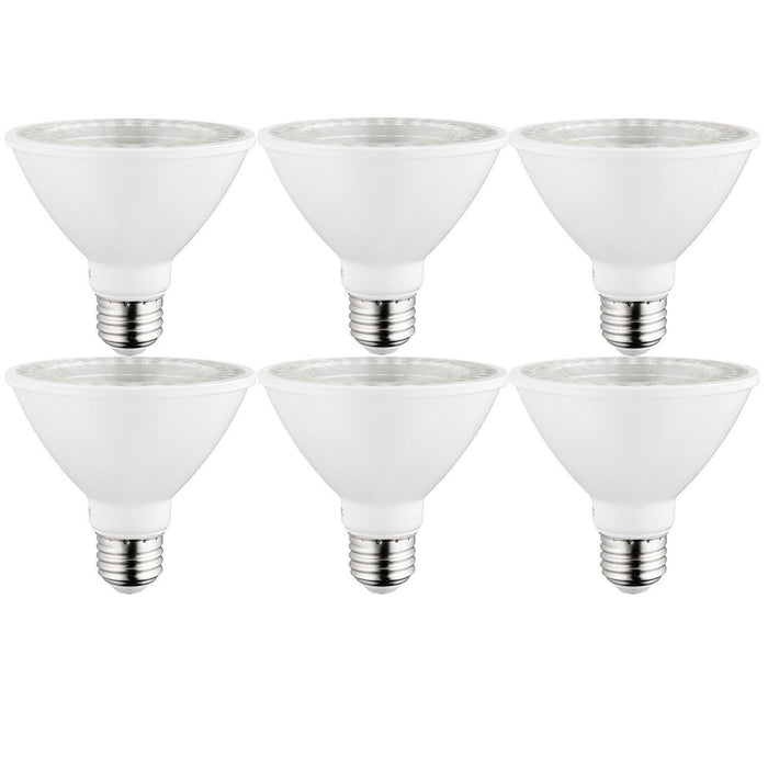 Sunlite PAR30/LED/10W/SHORT/FL35/D/E/30K/6PK 40980 LED PAR30 Short Neck Light Bulb Dimmable 3000K Warm White 6 Pack (40980-SU)
