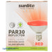 Sunlite PAR30/LED/3W/R LED PAR30 Short Neck Reflector Light Bulb 3W Medium Base E26 60 Degree Flood Beam Turtle/Wildlife Friendly Red Lens 1 Pack (80032-SU)