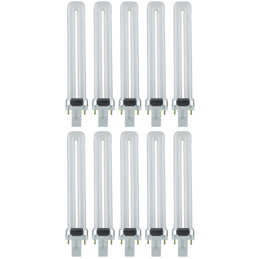 Sunlite PL13/SP41K/10PK Plug-In 13W 720Lm 4100K PL 2-Pin Single U-Shaped Twin Tube Bulb 10 Pack (40510-SU)