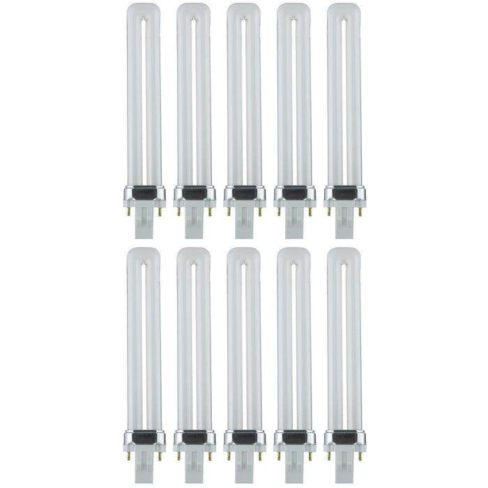 Sunlite PL13/SP65K/10PK Plug-In 13W 720Lm 6500K PL 2-Pin Single U-Shaped Twin Tube Bulb 10 Pack (40512-SU)