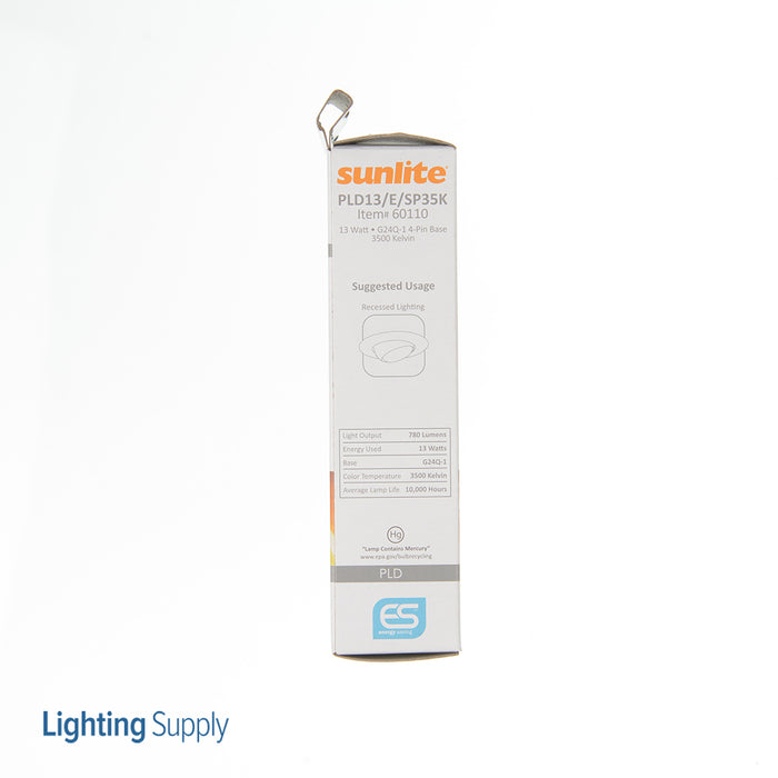 Sunlite PLD13/E/SP35K Compact Fluorescent 3500K 13W 780Lm PLD G24Q-1 (4-PIN) Non-Dimmable (60110-SU)