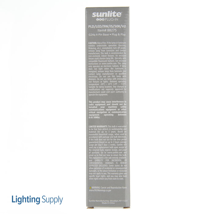 Sunlite PLD/LED/IS/9W/50K/V2 Plug-Ins PLD 5000K (88275-SU)