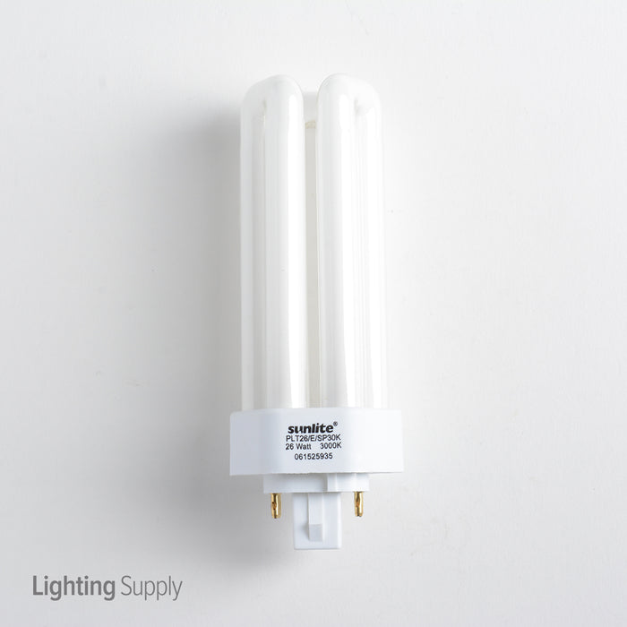 Sunlite PLT26/E/SP30K Compact Fluorescent 3000K 26W 1800Lm PLT 4-Pin GX24Q-3 Plug-In Non-Dimmable (60525-SU)