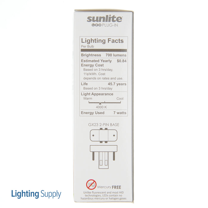 Sunlite PLV/LED/BP/7W/40K/GX23 Plug-Ins PLV 4000K (85431-SU)
