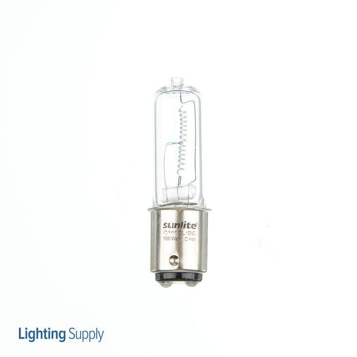 Sunlite Q100/CL/DC Halogen 3200K 120V 100W 1500Lm SPECIALTY T4 Double Contact Bayonet BA15D Dimmable (03125-SU)