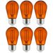 Sunlite S14/LED/FS/2W/TO/6PK S14 Sign 2W Transparent Dimmable Light Bulb Orange 6 Pack (40975-SU)