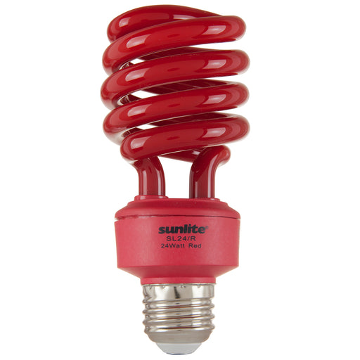 Sunlite SL24/R Red Compact Fluorescent 120V 24W T3 Medium E26 Non-Dimmable (05513-SU)