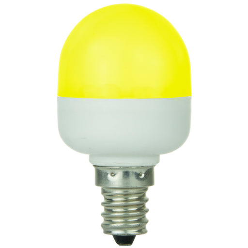 Sunlite T10/LED/0.5W/C/Y Yellow LED 120V 0.5W Tubular T10 Candelabra E12 Non-Dimmable (80272-SU)