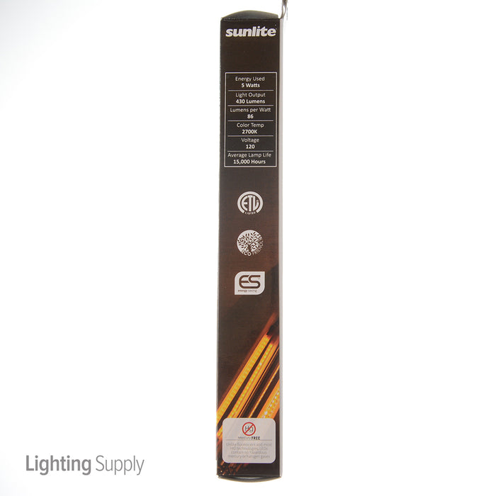 Sunlite T8/LED/AQ/5W/DIM/CL/27K LED 2700K 120V 5W 430Lm Tubular T8 Medium E26 Dimmable (80482-SU)