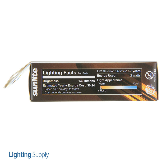 Sunlite T8/LED/FS/1.8W/E12/D/CL/27K/85MM Filament Style Tubular 2700K (80502-SU)