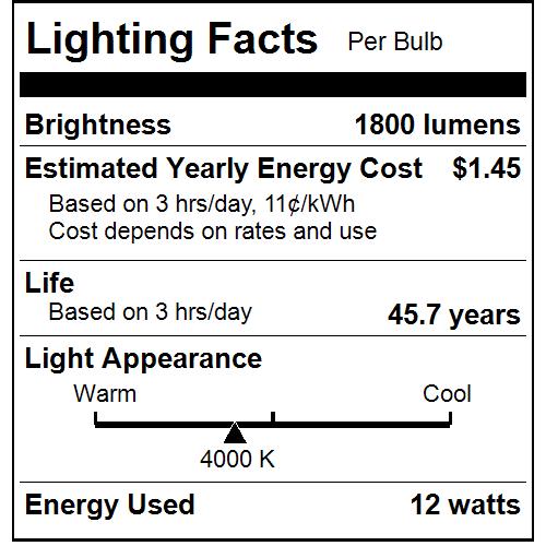 Sunlite T8/LED/IS/4&#039;/12W/D/40K LED 12W 1800Lm 4000K T8 Lamp 48 Inch (87922-SU)