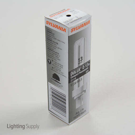 Sylvania CF13DD/835/ECO 13W T4 Quad Tube Compact Fluorescent 3500K 82 CRI Bi-Pin GX23-2 Plug-In Base Bulb (21118)