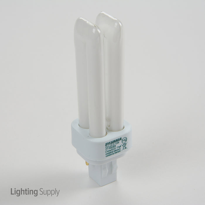 Sylvania CF13DD/835/ECO 13W T4 Quad Tube Compact Fluorescent 3500K 82 CRI Bi-Pin GX23-2 Plug-In Base Bulb (21118)