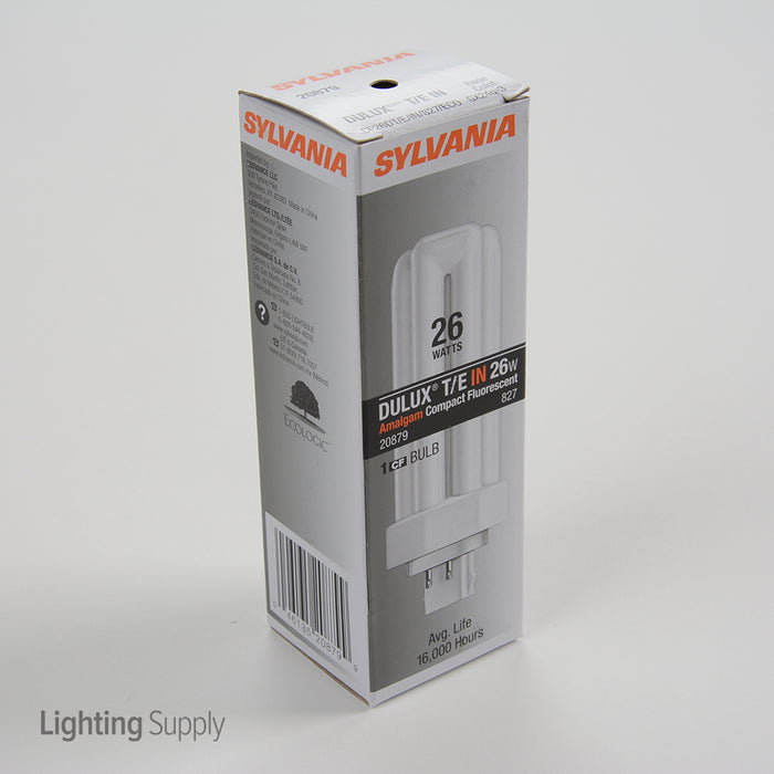 Sylvania CF26DT/E/IN/827/ECO 26W T4 Triple Tube Compact Fluorescent 2700K 82 CRI 4-Pin GX24Q-3 Plug-In Base Bulb (20879)