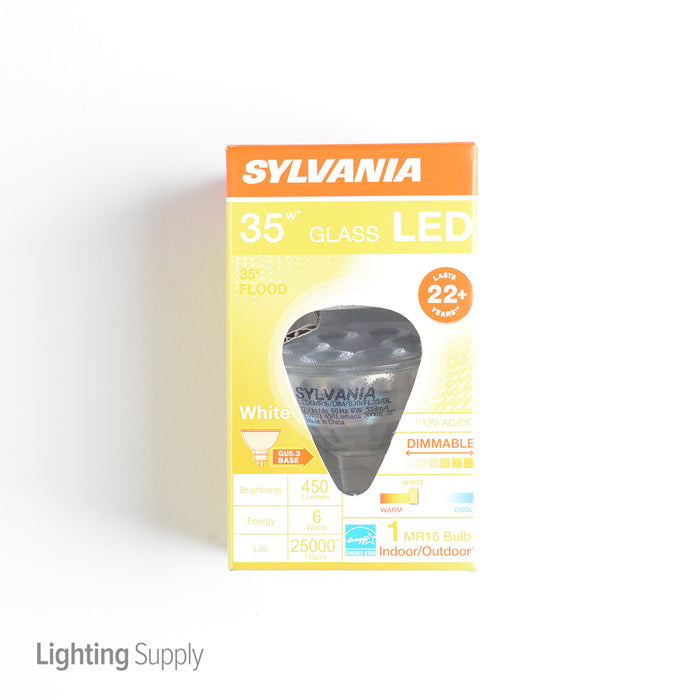 Sylvania LED6MR16/DIM/830/FL35/GL/RP 6W LED MR16 450Lm 3000K Flood GU5.3 Base 12V (78239)