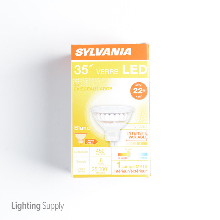 Sylvania LED6MR16/DIM/830/FL35/GL/RP 6W LED MR16 450Lm 3000K Flood GU5.3 Base 12V (78239)