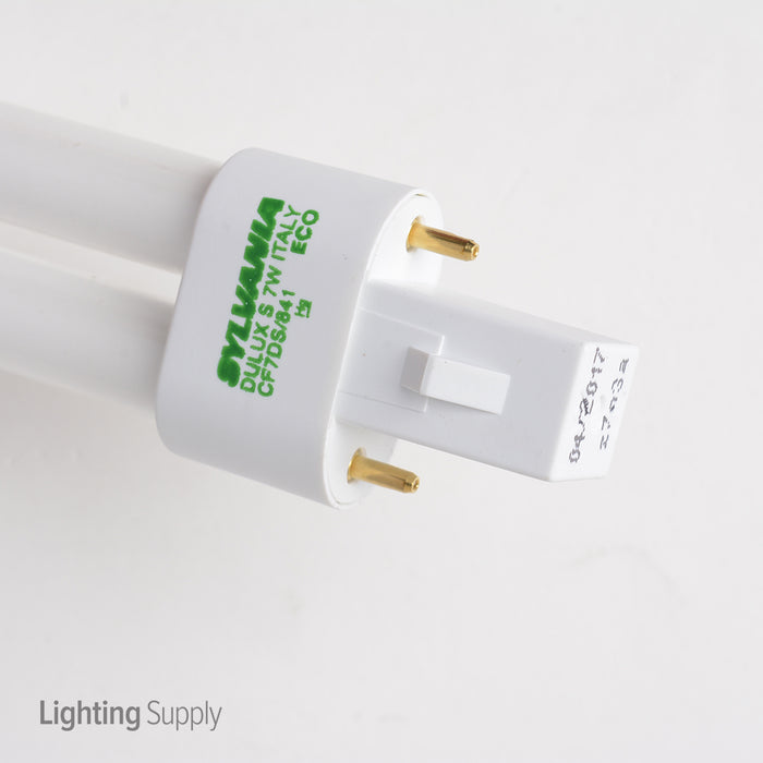 Sylvania CF7DS/841/ECO 7W T4 Twin Tube Compact Fluorescent 4100K 82 CRI Bi-Pin G23 Plug-In Base Bulb (21274)