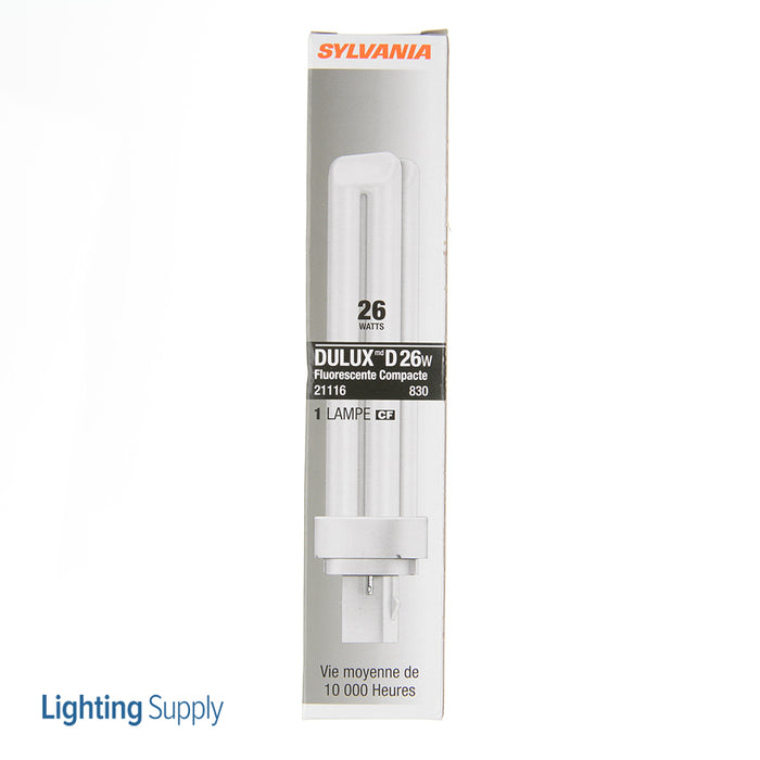 Sylvania CF26DD/830/ECO Dulux 26W Double Compact Fluorescent Lamp 2-Pin Base 3000K 82 CRI Ecologic For Use On Magnetic Ballast (21116)