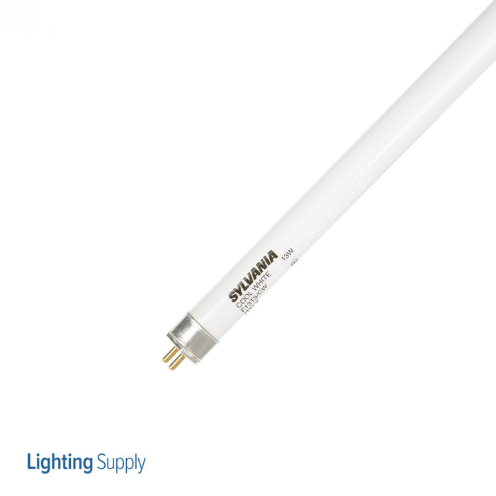 Sylvania F13T5/CW 13W T5 Preheat Fluorescent Lamp Cool White Phosphor 4200K 60 CRI 7500 Average Rated Life At 3 Hours/Start (21368)