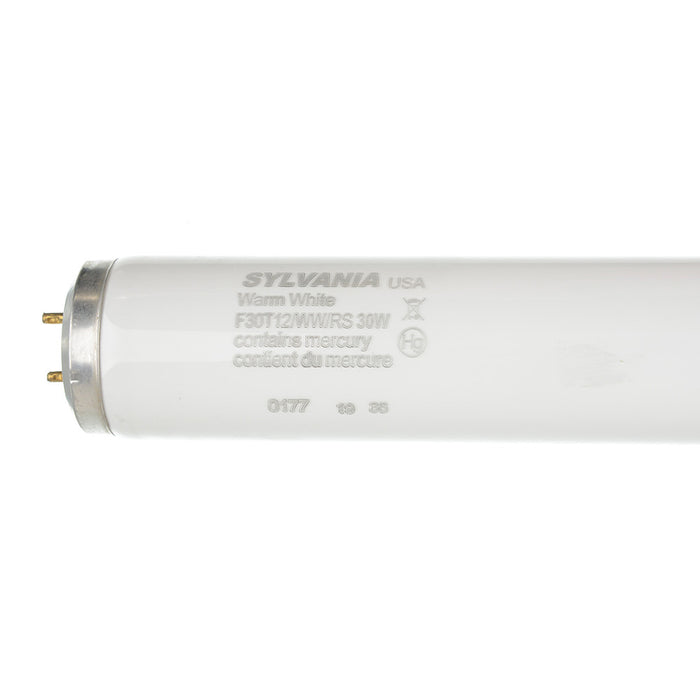Sylvania F30T12/WW/RS 30W T12 Rapid Start Fluorescent Lamp Warm White Phosphor 3000K 52 CRI 18000 Average Rated Life At 3 Hours/Start (23482)