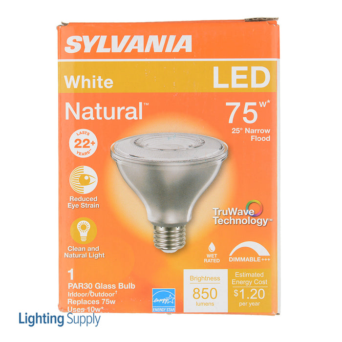 Sylvania LED10.5PAR30DIM930TLNFL25GLRP LED Natural Truwave PAR30 10W Dimmable 90 CRI 850Lm 3000K 25000 Hours Medium Base Clear Finish (40914)