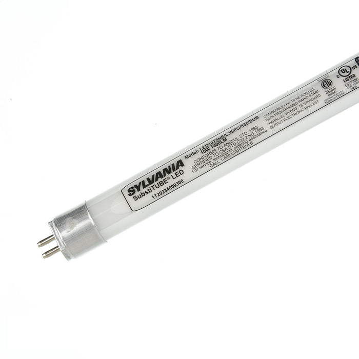 Sylvania LED10T5HEL36FG835SUBG2 3 Foot Substitube LED T5He Frosted Glass 10W 83 CRI 1400Lm 3500K 50000 Hours (40093)