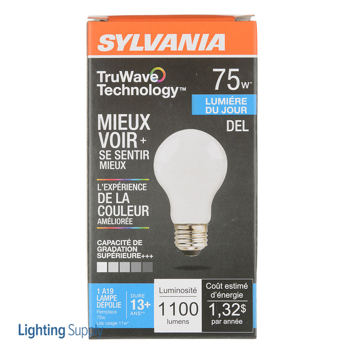 Sylvania LED11A19DIMO95013YTLRP LED Natural Truwave A19 11W Dimmable 90 CRI 1100Lm 5000K 15000 Hours Medium Base Frosted Finish (40727)