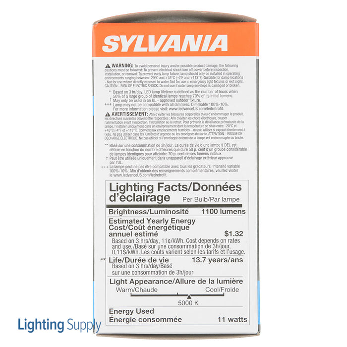 Sylvania LED11A19DIMO95013YTLRP LED Natural Truwave A19 11W Dimmable 90 CRI 1100Lm 5000K 15000 Hours Medium Base Frosted Finish (40727)
