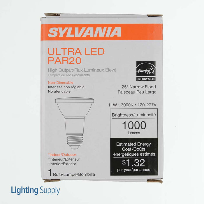 Sylvania LED11PAR20VHO830NFL25UNV LED PAR20 Bulb 1000Lm 3000K 81 CRI Medium Base 120-277V (40414)